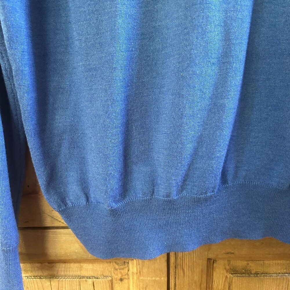 Peter Millar XL Sweater Men’s Blue 1/4 Zip Pullover Long Sleeve Merino Wool Silk - Picture 11 of 11